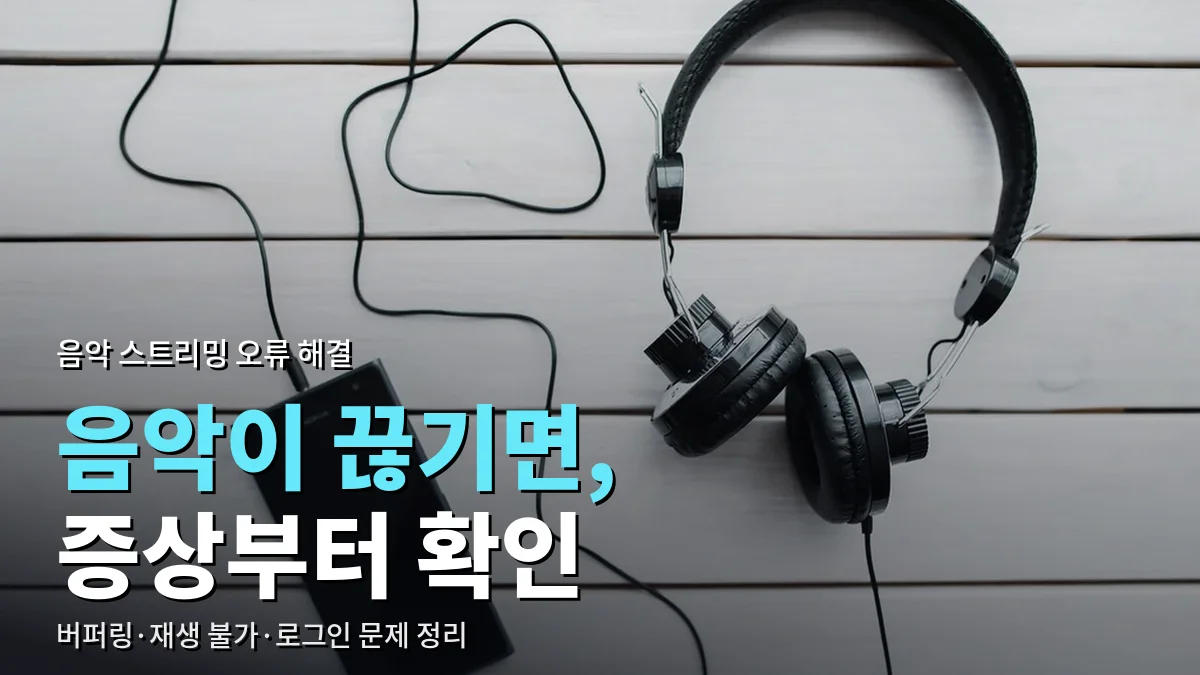 흰 나무 바닥 위의 헤드폰과 스마트폰