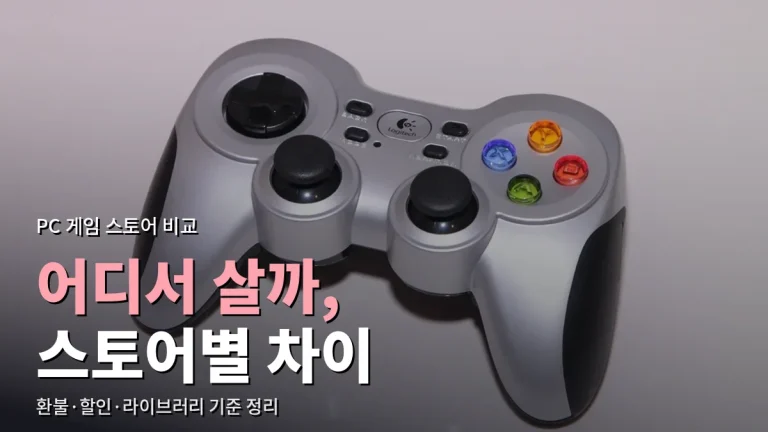 PC 게임 스토어 비교 - 환불 조건·할인 방식·라이브러리 관리 차이와 주소모음 활용